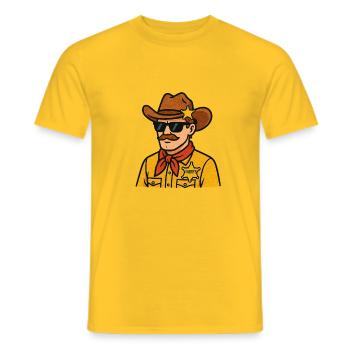 cow-boy - T-shirt homme - jaune - Devant - AI Model Male 178 dark (178cm)