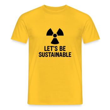 Let s be sustaibnable - Männer T-Shirt - Gelb - Vorne - AI Model Male 178 dark (178cm)
