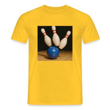 Sports - Bowling - T-shirt homme - jaune - Devant - AI Model Male 178 dark (178cm)