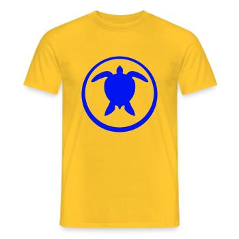 Tortue d’eau cercle rond silhouette icône - T-shirt homme - jaune - Devant - AI Model Male 178 dark (178cm)