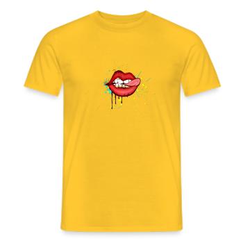Zungenbiss - Men's T-Shirt - yellow - Front - AI Model Male 178 dark (178cm)