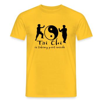 Tai chi yin yang - T-shirt homme - jaune - Devant - AI Model Male 178 dark (178cm)