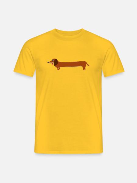 Wursthund - Langer Hund - Männer T-Shirt - Gelb