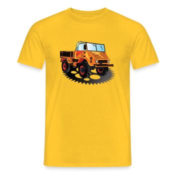 Unimog - Oldtimer - Offroad - Universal Motorgerät - Männer T-Shirt - Gelb - Vorne - AI Model Male 178 dark (178cm)