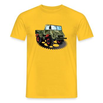 Unimog - Oldtimer - Offroad - Universal Motorgerät - Männer T-Shirt - Gelb - Vorne - AI Model Male 178 dark (178cm)