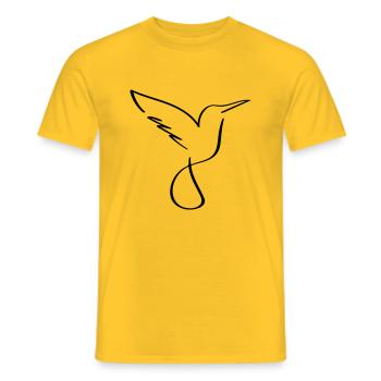 Vogel Line Art - Minimalist - Men's T-Shirt - yellow - Front - AI Model Male 178 dark (178cm)
