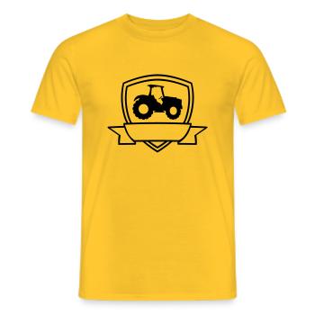 Tracteur Banner Shield - T-shirt homme - jaune - Devant - AI Model Male 178 dark (178cm)