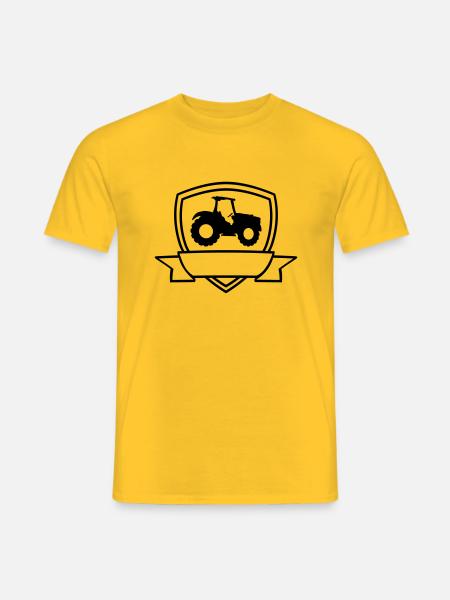 Banner Shield Tractor - Men's T-Shirt - yellow