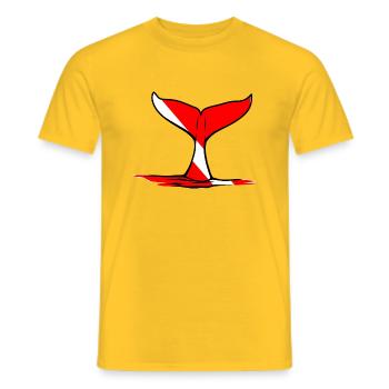 Whale Fin by Scuba.Style - Men's T-Shirt - yellow - Front - AI Model Male 178 dark (178cm)
