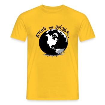 Beth l'araignée porte la terre - T-shirt homme - jaune - Devant - AI Model Male 178 dark (178cm)
