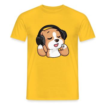 Der singende Beagle - Männer T-Shirt - Gelb - Vorne - AI Model Male 178 dark (178cm)