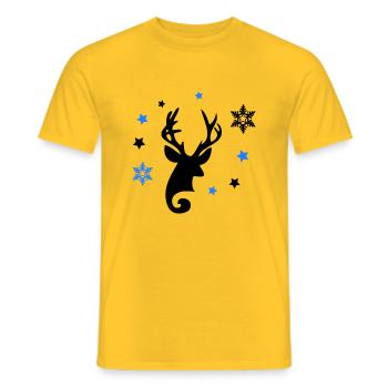 Étoiles de cerf - T-shirt homme - jaune - Devant - AI Model Male 178 dark (178cm)