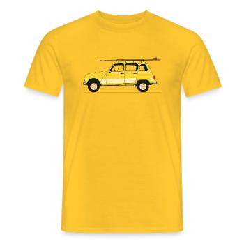 YELLOW FRENCH SURFER CAR - Men's T-Shirt - yellow - Front - AI Model Male 178 dark (178cm)