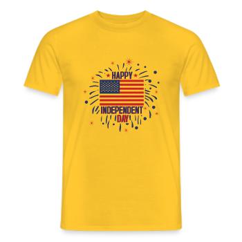 HAPPY INDEPENDENT DAY - Men's T-Shirt - yellow - Front - AI Model Male 178 dark (178cm)