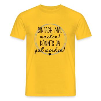 Einfach mal machen im Kreis - Männer T-Shirt - Gelb - Vorne - AI Model Male 178 dark (178cm)