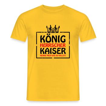 könig herrscher - Männer T-Shirt - Gelb - Vorne - AI Model Male 178 dark (178cm)