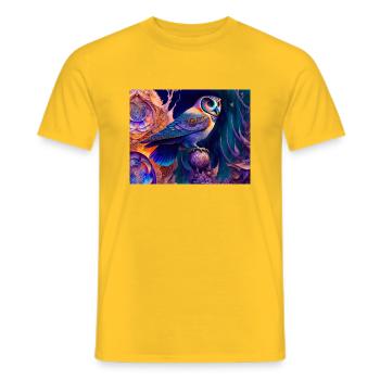 Eule - Männer T-Shirt - Gelb - Vorne - AI Model Male 178 dark (178cm)