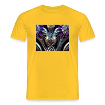 Abstract Female - Men's T-Shirt - yellow - Front - AI Model Male 178 dark (178cm)