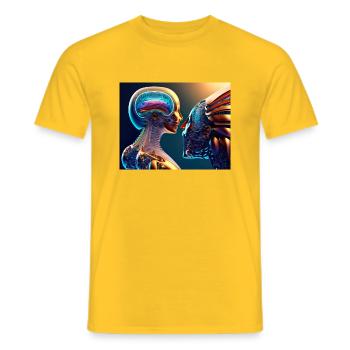 Biomechanical Indian - Men's T-Shirt - yellow - Front - AI Model Male 178 dark (178cm)