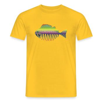 Poisson - T-shirt homme - jaune - Devant - AI Model Male 178 dark (178cm)