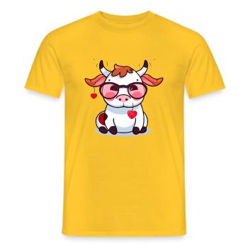 Lala, die Kuh - Männer T-Shirt - Gelb - Vorne - AI Model Male 178 dark (178cm)
