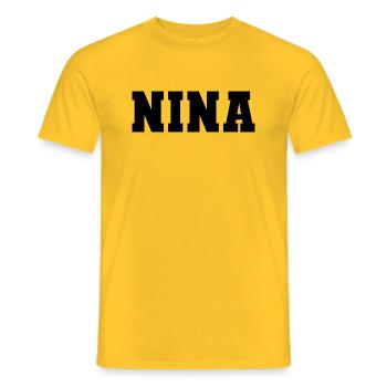 Name - Nina - Männer T-Shirt - Gelb - Vorne - AI Model Male 178 dark (178cm)