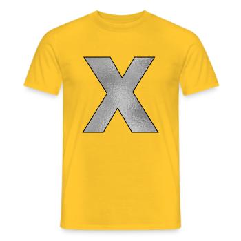 Lettre X Argent - T-shirt homme - jaune - Devant - AI Model Male 178 dark (178cm)