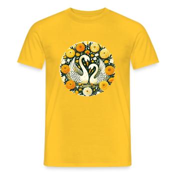 Marigold Swans - Men's T-Shirt - yellow - Front - AI Model Male 178 dark (178cm)