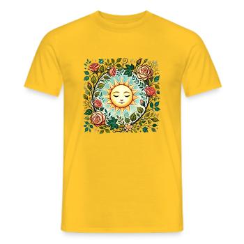 Rose Sunshine - Men's T-Shirt - yellow - Front - AI Model Male 178 dark (178cm)