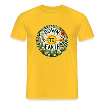 Down to Earth - Men's T-Shirt - yellow - Front - AI Model Male 178 dark (178cm)