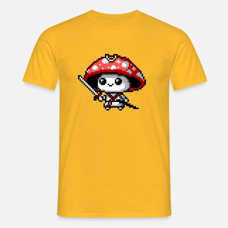 8bit Mushroom Samurai - Men's T-Shirt - yellow