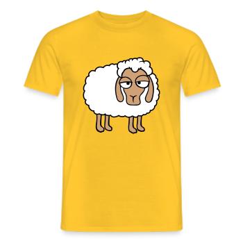 mouton fatigué s’ennuyer regard mouton agneau doux - T-shirt homme - jaune - Devant - AI Model Male 178 dark (178cm)