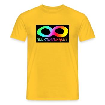 Autism logo "Neurodivergent" - Men's T-Shirt - yellow - Front - AI Model Male 178 dark (178cm)