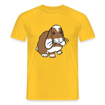 Hase Kaninchen Häschen Nagetier Kleintier niedlich - Männer T-Shirt - Gelb - Vorne - AI Model Male 178 dark (178cm)