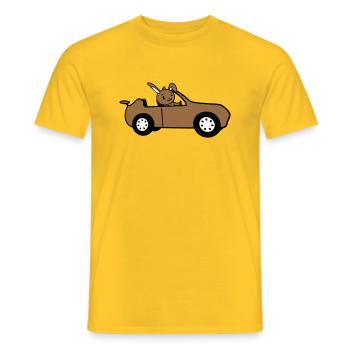 Rabbit Car Fast Driving Driver License - Men's T-Shirt - yellow - Front - AI Model Male 178 dark (178cm)