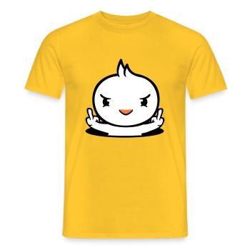 Bird Evil Bottom Hole Middle Finger Show Bad Boy - Men's T-Shirt - yellow - Front - AI Model Male 178 dark (178cm)