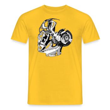 Artificial Intelligence A.I., Robots - Men's T-Shirt - yellow - Front - AI Model Male 178 dark (178cm)