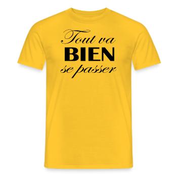 Alles wird gut; - Männer T-Shirt - Gelb - Vorne - AI Model Male 178 dark (178cm)