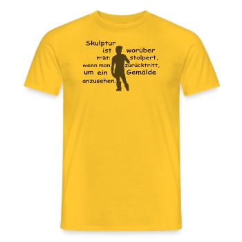 skulptur ist 4 - Männer T-Shirt - Gelb - Vorne - AI Model Male 178 dark (178cm)