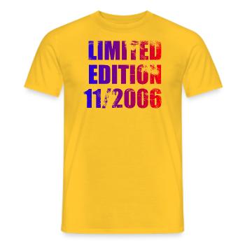 17th Anniversary Limited Edition 11/2006 - Men's T-Shirt - yellow - Front - AI Model Male 178 dark (178cm)
