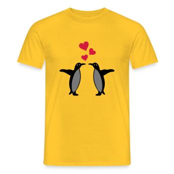 pinguine herzen - Männer T-Shirt - Gelb - Vorne - AI Model Male 178 dark (178cm)