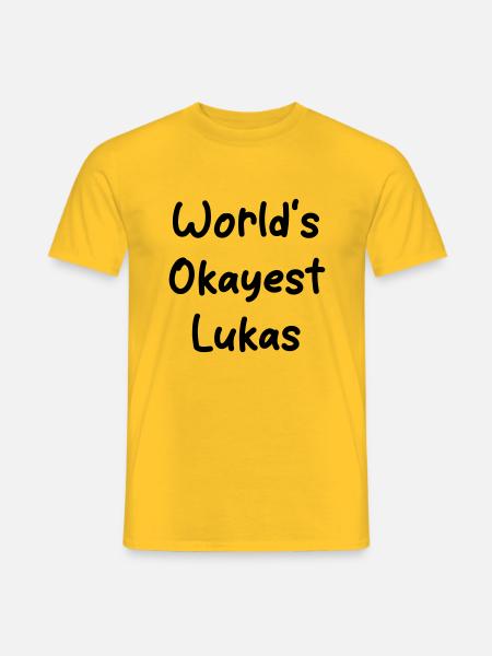 World's okayest Lukas - Men's T-Shirt - yellow
