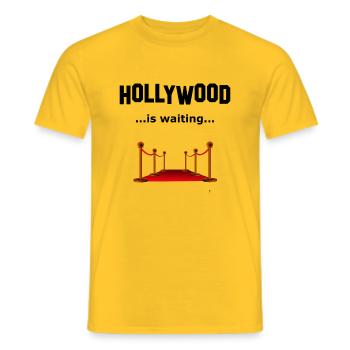 Hollywood, wartet,Filmstar, Glamour - Männer T-Shirt - Gelb - Vorne - AI Model Male 178 dark (178cm)