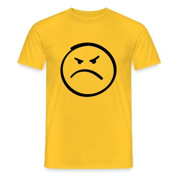 Evil face - Men's T-Shirt - yellow - Front - AI Model Male 178 dark (178cm)