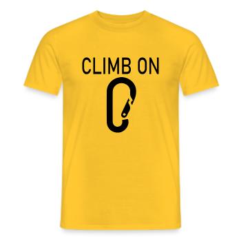 Bouldern Klettern Climbing - Männer T-Shirt - Gelb - Vorne - AI Model Male 178 dark (178cm)