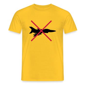 Keine Kampfflugzeuge Schild - Männer T-Shirt - Gelb - Vorne - AI Model Male 178 dark (178cm)