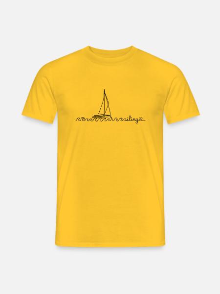 oneline Sailing - Männer T-Shirt - Gelb