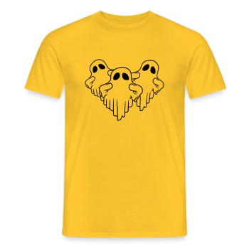 Team 3 funny ghosts - Men's T-Shirt - yellow - Front - AI Model Male 178 dark (178cm)