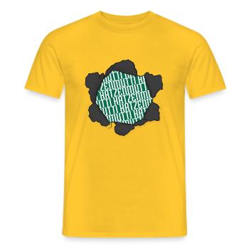 bday witzig miezekatze raubkatze weihnachten zitat - Männer T-Shirt - Gelb - Vorne - AI Model Male 178 dark (178cm)