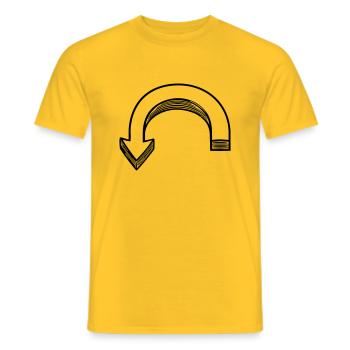 Balayez la flèche à 180° - T-shirt homme - jaune - Devant - AI Model Male 178 dark (178cm)